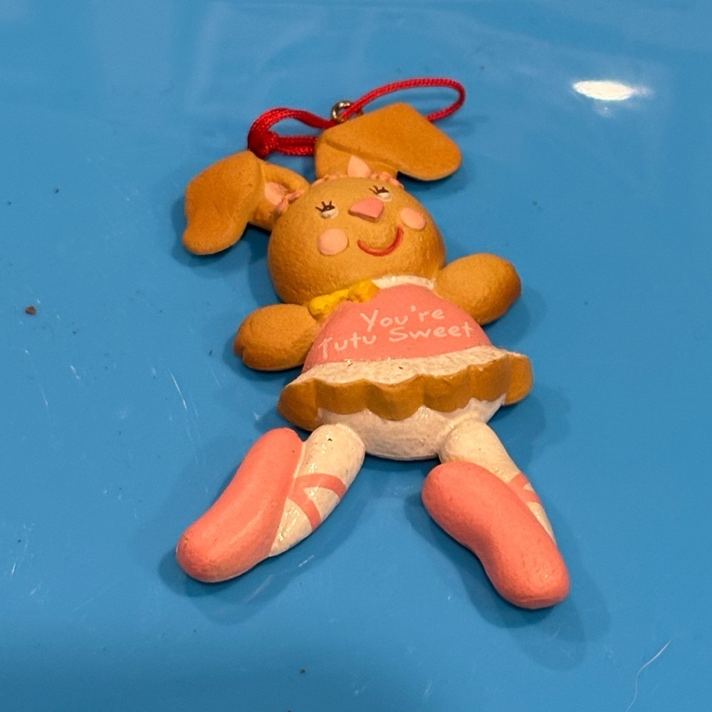 1988 Hallmark You're Tutu Sweet ballerina bunny rabbit Christmas ornament